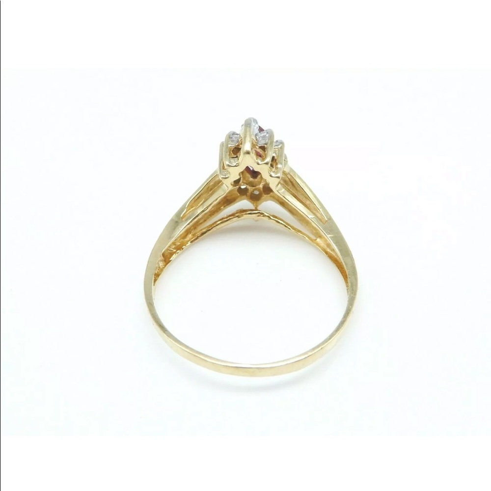 Beautiful Solid 14k Yellow Gold / Ruby /Diamond - image 5